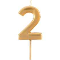 BOUGIE ANNIVERSAIRE CASPARI NUMERO 2 OR