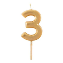 BOUGIE ANNIVERSAIRE CASPARI NUMERO 3 OR