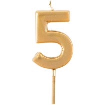 BOUGIE ANNIVERSAIRE CASPARI NUMERO 5 OR