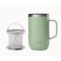 MUG TISANIERE ISOTHERME VERT TILLEUL