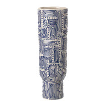 VASE BLANC CASSE/BLEU